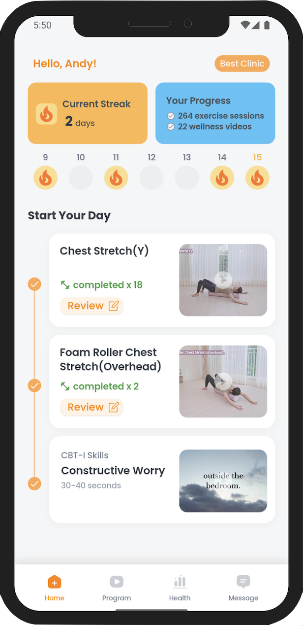 patient dashboard screenshot